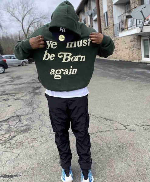 men hoodie ye must be born again letter foam printed high street hip hop hoodies hooded sweatshirt, Black
men hoodie ye must be born again letter foam printed high street hip hop hoodies hooded sweatshirt, Black