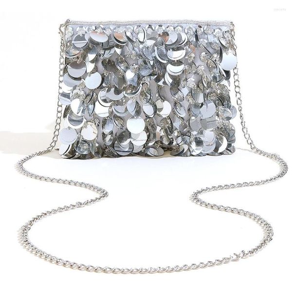 shoulder bags luxury women designer silver metal sequins chain woven bag evening clutch female travel holiday handbag
shoulder bags luxury women designer silver metal sequins chain woven bag evening clutch female travel holiday handbag