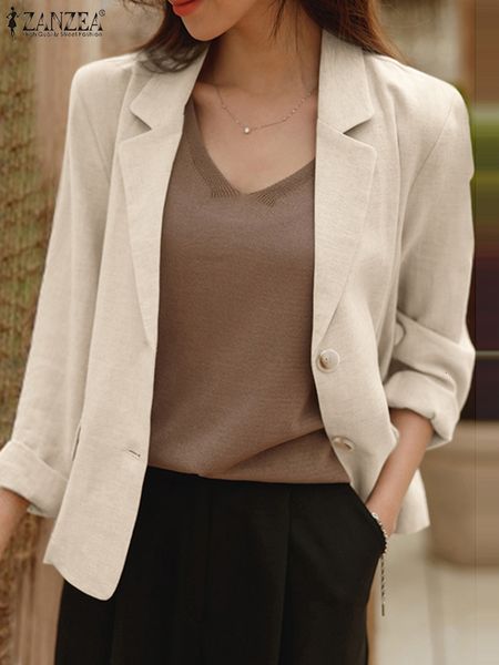 women's suits blazers business solid 2023 autumn women lapel long sleeve zanzea fashion cotton coats work ol thin office jackets 230418, White;black
women's suits blazers business solid 2023 autumn women lapel long sleeve zanzea fashion cotton coats work ol thin office jackets 230418, White;black