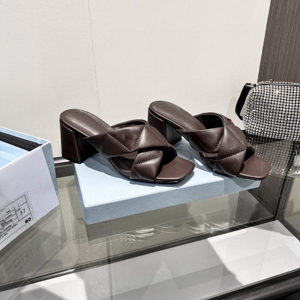 women's fashion chunky heels anti-slip sandals design style light luxury slippers, Black
women's fashion chunky heels anti-slip sandals design style light luxury slippers, Black