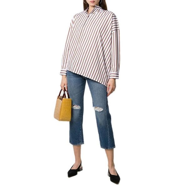 shirts women shirt 2021 spring and summer new women's singlebreasted striped shirt, White
shirts women shirt 2021 spring and summer new women's singlebreasted striped shirt, White