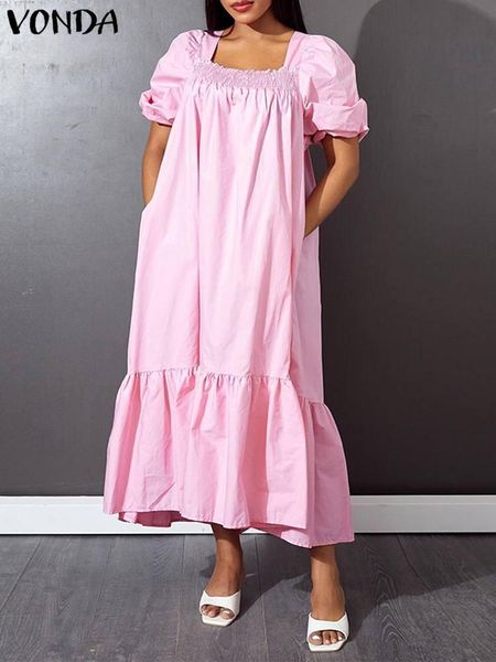 dresses summer maxi dress vonda 2022 bohemian women short sleeve pleated party dress casual square collar plain long vestido femininas, Black;gray
dresses summer maxi dress vonda 2022 bohemian women short sleeve pleated party dress casual square collar plain long vestido femininas, Black;gray
