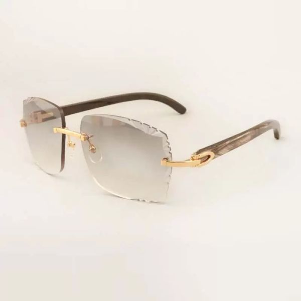 

HIgh-end sunglasses 3524014 with natural black textured buffs horn and engraving lens glasses, 58-18-140mm