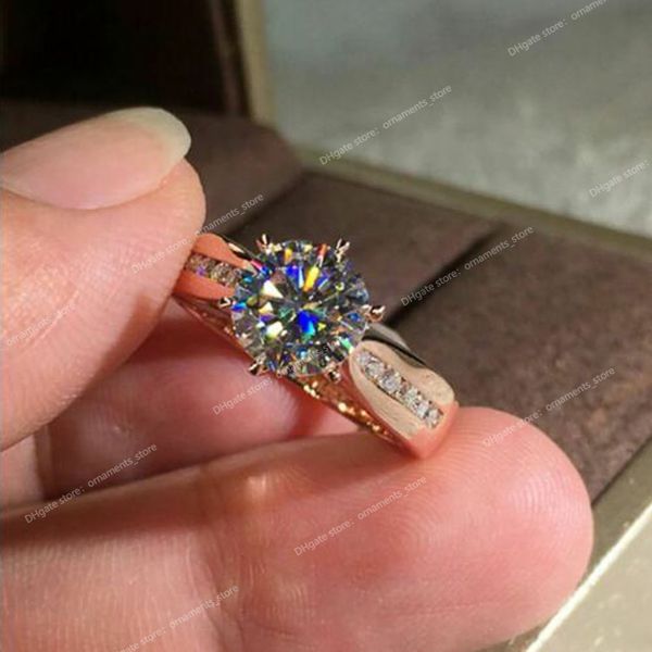 classic 6 claws cubic zirconia wedding ring for women romantic rose gold color engagement band rings eternity cz jewelry fashion jewelryring, Golden;silver
classic 6 claws cubic zirconia wedding ring for women romantic rose gold color engagement band rings eternity cz jewelry fashion jewelryring, Golden;silver