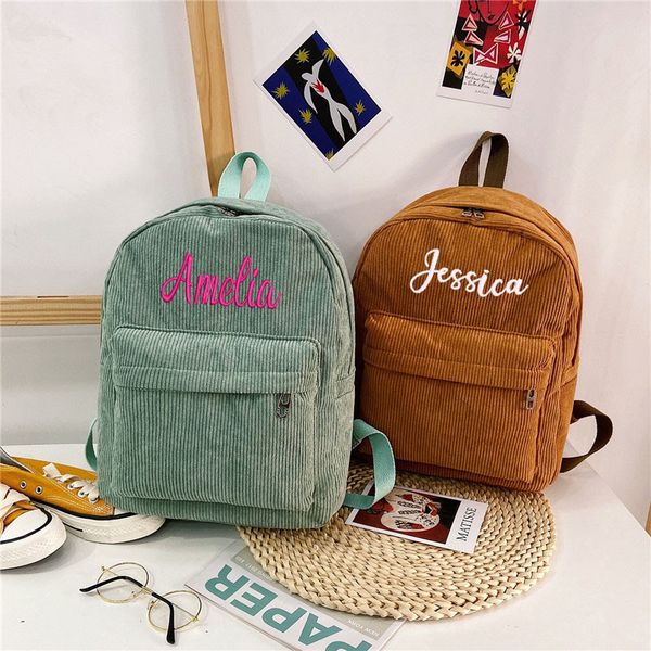 school bags personalised name initial backpack lightweight corduroy rucksack bag custom minimalist travel 230417
school bags personalised name initial backpack lightweight corduroy rucksack bag custom minimalist travel 230417