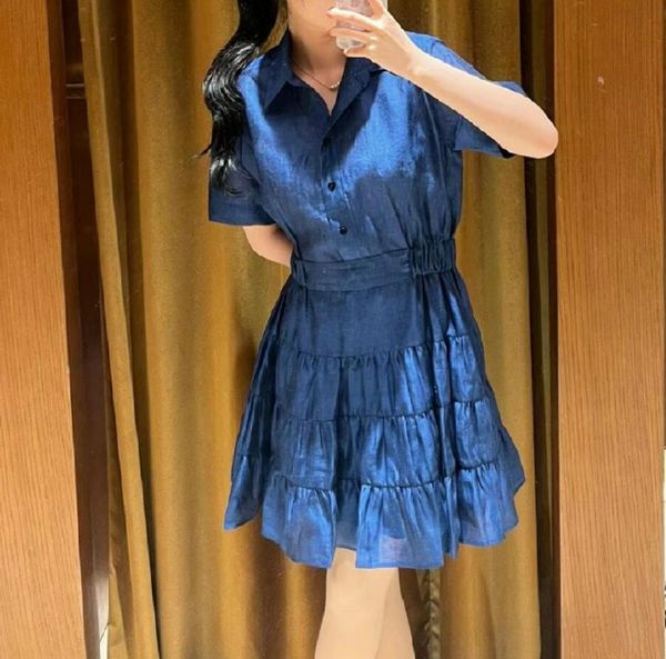 casual dresses sandro french style blue fitted pleated collared short sleeves dress for women, Black;gray
casual dresses sandro french style blue fitted pleated collared short sleeves dress for women, Black;gray