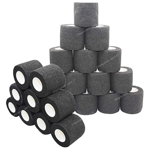 12-48 rolls self adhesive bandage athletic elastic first aid tape for sports injuries recovery pet vet wrap 1/2/3/4 inchx5 yards sports safe, Black;gray
12-48 rolls self adhesive bandage athletic elastic first aid tape for sports injuries recovery pet vet wrap 1/2/3/4 inchx5 yards sports safe, Black;gray
