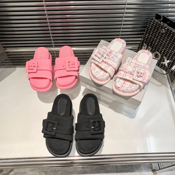 2023 women multicolor flat slippers sandals with 2 straps lady fashion metal buckle beach slides men's lace-up scuffs for summer, Black
2023 women multicolor flat slippers sandals with 2 straps lady fashion metal buckle beach slides men's lace-up scuffs for summer, Black