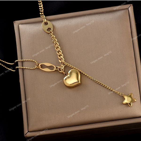 316l stainless steel long love heart women girls necklaces pendant star hanging chain choker sweet valentine's day gift fashion jewelry, Silver
316l stainless steel long love heart women girls necklaces pendant star hanging chain choker sweet valentine's day gift fashion jewelry, Silver