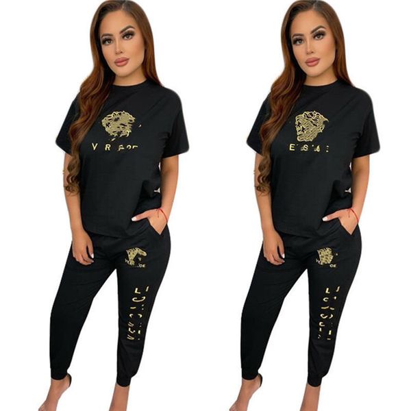 2023 brand designer women letter tracksuits summer two piece set short sleeve t-shirt pants fashion sports suit crew neck outfits pullover j, Gray
2023 brand designer women letter tracksuits summer two piece set short sleeve t-shirt pants fashion sports suit crew neck outfits pullover j, Gray