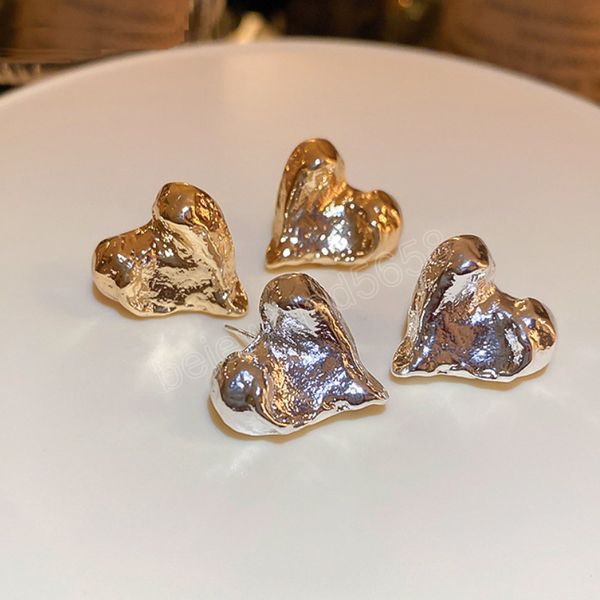 fashion jewelry 925 silver needle cool heart earrings 2023 trend metallic love stud earrings for women gift, Golden;silver
fashion jewelry 925 silver needle cool heart earrings 2023 trend metallic love stud earrings for women gift, Golden;silver