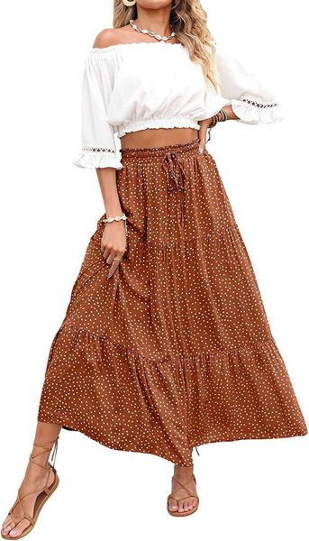 zesica women's 2023 bohemian floral printed elastic waist a line maxi skirt with pockets, Black
zesica women's 2023 bohemian floral printed elastic waist a line maxi skirt with pockets, Black