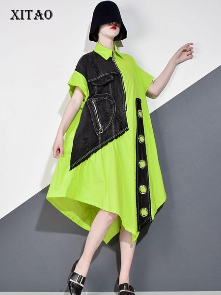 dresses xitao europe women irregular causal dress loose patchwork short sleeve the streets 2020 summer new fashion dress women dmy4924, Black;gray
dresses xitao europe women irregular causal dress loose patchwork short sleeve the streets 2020 summer new fashion dress women dmy4924, Black;gray