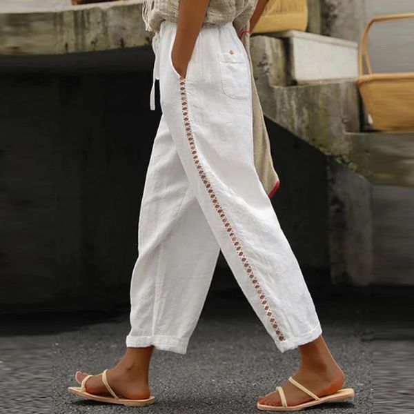 women's pants capris harajuku vintage plain cotton linen pants women side hollow lace design trousers spring summer pocket tie-up sweat, Black;white
women's pants capris harajuku vintage plain cotton linen pants women side hollow lace design trousers spring summer pocket tie-up sweat, Black;white