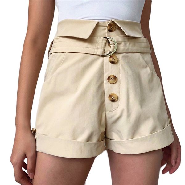 women's shorts women summer solid color high-waist short pants button-open roll-up hem casual shorts with belt for girls 230418, White;black
women's shorts women summer solid color high-waist short pants button-open roll-up hem casual shorts with belt for girls 230418, White;black