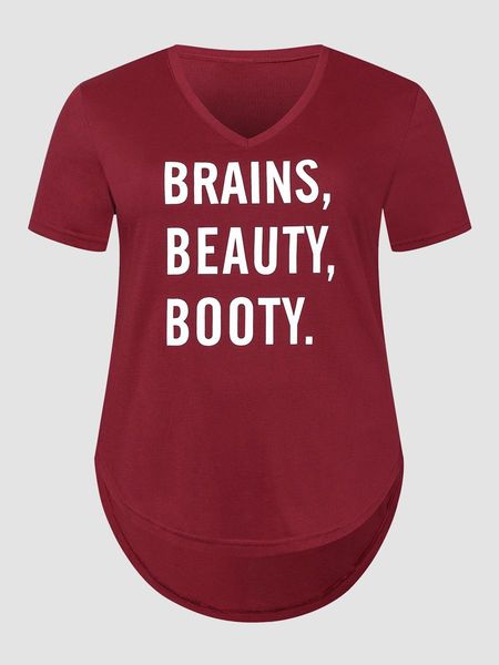 t-shirt finjani plus size women's tee letter print short sleeve vneck asymmetrical hem casual tshirt, Black
t-shirt finjani plus size women's tee letter print short sleeve vneck asymmetrical hem casual tshirt, Black