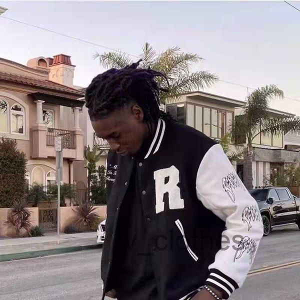 embroidered flocking leather jacket fashionable hip hop outerwear with oversized loose fit and baseball-inspired design, Black;brown
embroidered flocking leather jacket fashionable hip hop outerwear with oversized loose fit and baseball-inspired design, Black;brown