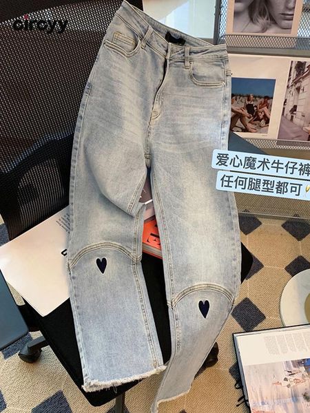 jeans circyy jeans women straight mom pants denim washed embroidery heart high waist wide leg button spliced autumn new clothe vintage, Blue
jeans circyy jeans women straight mom pants denim washed embroidery heart high waist wide leg button spliced autumn new clothe vintage, Blue