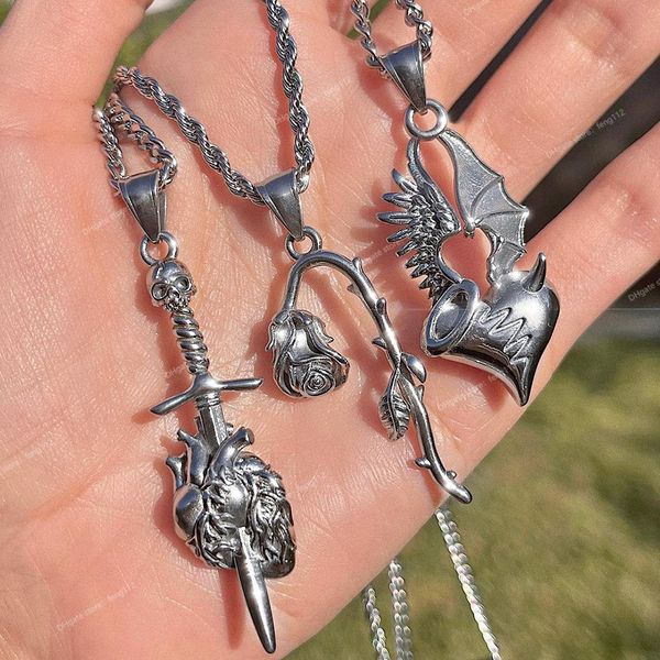 pierced heart butterfly skull devilish heart smiley daisy smile now cay later sacred heart necklace fashion jewelrynecklace jewelry accessor, Silver
pierced heart butterfly skull devilish heart smiley daisy smile now cay later sacred heart necklace fashion jewelrynecklace jewelry accessor, Silver
