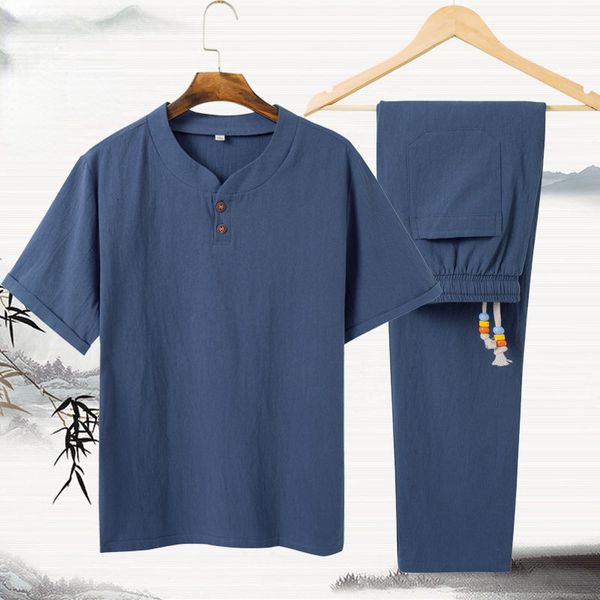 men's tracksuits linen cotton t-shirt men's set chinese style short sleeve sportswear trousers 2 piece sets summer men tracksuit s, Gray
men's tracksuits linen cotton t-shirt men's set chinese style short sleeve sportswear trousers 2 piece sets summer men tracksuit s, Gray
