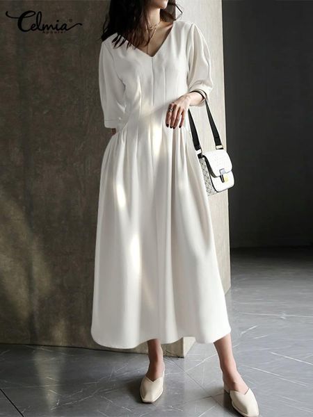 dresses women long dress summer celmia elegant puff half sleeve holiday pleated midi dresses casual vneck waisted party vestidos mujer, Black;gray
dresses women long dress summer celmia elegant puff half sleeve holiday pleated midi dresses casual vneck waisted party vestidos mujer, Black;gray