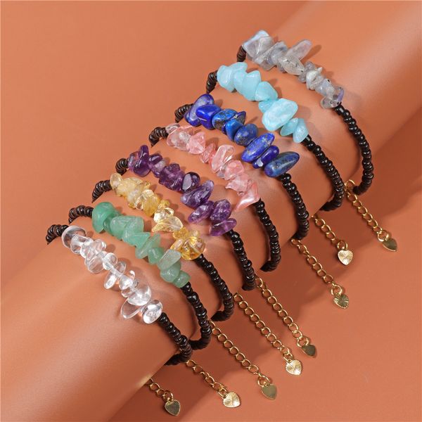 natural chip stone gravel bracelet handmade adjustable natural rose quartz amethyst healing crystals rice beaded bracelet, Golden;silver
natural chip stone gravel bracelet handmade adjustable natural rose quartz amethyst healing crystals rice beaded bracelet, Golden;silver