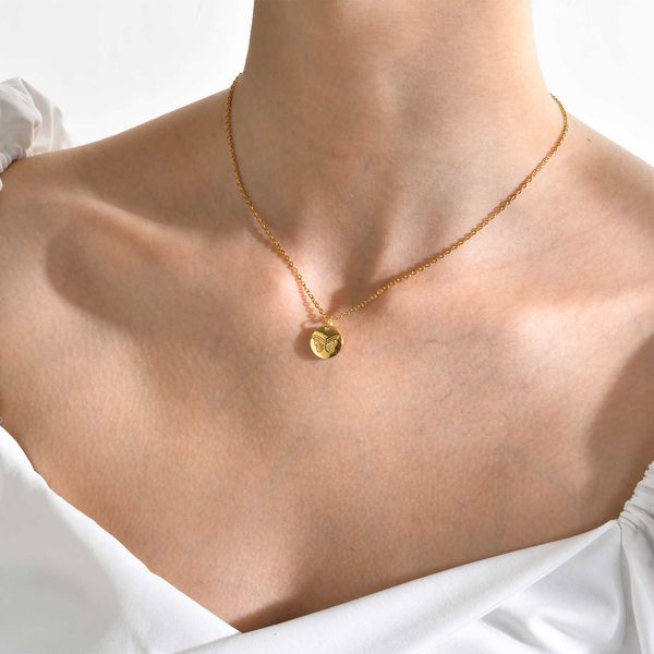 pendant necklaces 2023 women's trendy butterfly chain necklaces gold color stainless steel round pendant necklace fashion jewelry gift, Silver
pendant necklaces 2023 women's trendy butterfly chain necklaces gold color stainless steel round pendant necklace fashion jewelry gift, Silver