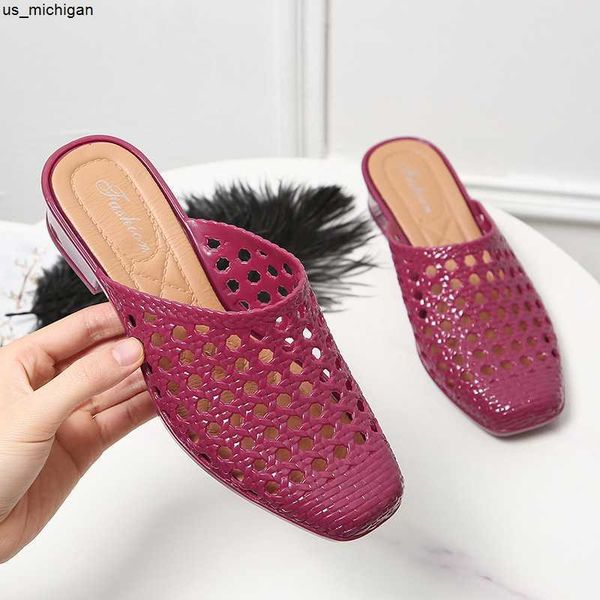 slippers women's sandals summer holow hole slippers fashion solid color low heel slides casual breathable shoes female j230417, Black
slippers women's sandals summer holow hole slippers fashion solid color low heel slides casual breathable shoes female j230417, Black