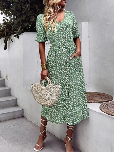 dresses ladies vintage boho floral print summer dress women casual high waist button bohemian beach sundress women dress vestidos female, Black;gray
dresses ladies vintage boho floral print summer dress women casual high waist button bohemian beach sundress women dress vestidos female, Black;gray
