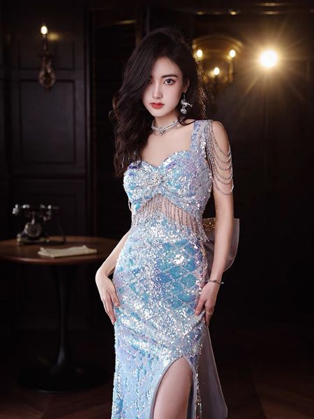 candy color celebrity dresses square collar tassel bow mermaid split colorful sequins prom party long evening gowns new, Black;red
candy color celebrity dresses square collar tassel bow mermaid split colorful sequins prom party long evening gowns new, Black;red