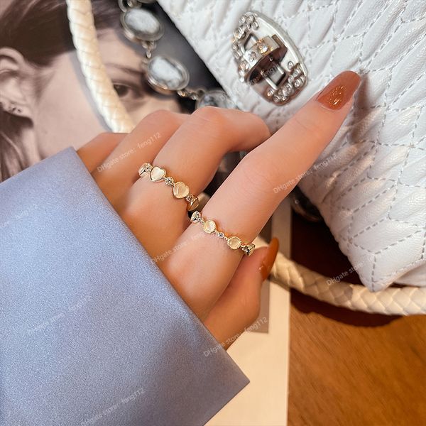 sweet heart-shaped opals zircon gold color open rings for womans 2022 korean fashion jewelry girl's finger elegant accessories fashion, Golden;silver
sweet heart-shaped opals zircon gold color open rings for womans 2022 korean fashion jewelry girl's finger elegant accessories fashion, Golden;silver