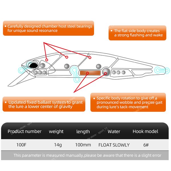 jerk minnow 100f 14g floating wobbler fishing lure 24color minnow lure hard bait quality professional depth0.8-1.0m fishingfishing lures
jerk minnow 100f 14g floating wobbler fishing lure 24color minnow lure hard bait quality professional depth0.8-1.0m fishingfishing lures