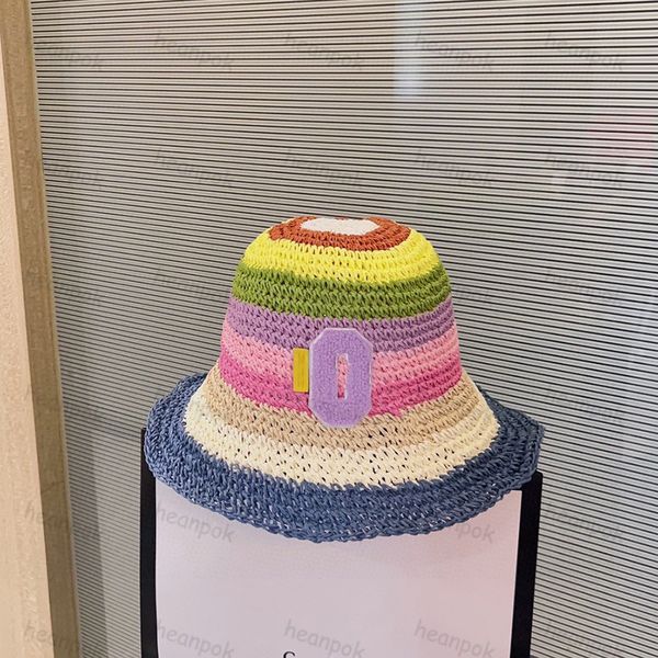 women wide brim straw hats luxury designer bucket hat rainbow patchwork color grass braided caps vacation beach cap casquette beanies sunhat, Blue;gray
women wide brim straw hats luxury designer bucket hat rainbow patchwork color grass braided caps vacation beach cap casquette beanies sunhat, Blue;gray