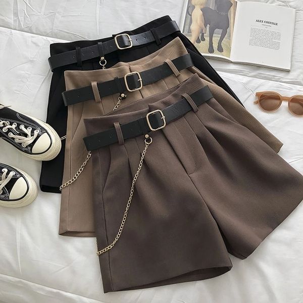 women's shorts summer women's shorts button solid color pocket casual high waist suit shorts casual thin women clothing send belt, White;black
women's shorts summer women's shorts button solid color pocket casual high waist suit shorts casual thin women clothing send belt, White;black