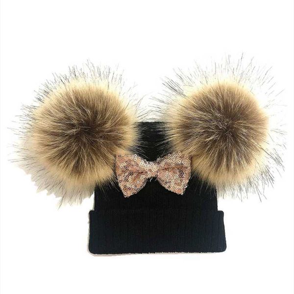 caps hats baby girl knit glitter bow knot double pompom hat faux fur winter cap for kids children beanie bonnet w0419, Yellow
caps hats baby girl knit glitter bow knot double pompom hat faux fur winter cap for kids children beanie bonnet w0419, Yellow