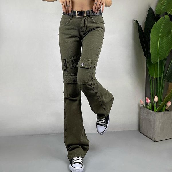 jeans flare cargo pants y2k mid waist women jeans pockets slim bootcut green denim trousers korean fashion urban streetwear 2022 new, Blue
jeans flare cargo pants y2k mid waist women jeans pockets slim bootcut green denim trousers korean fashion urban streetwear 2022 new, Blue