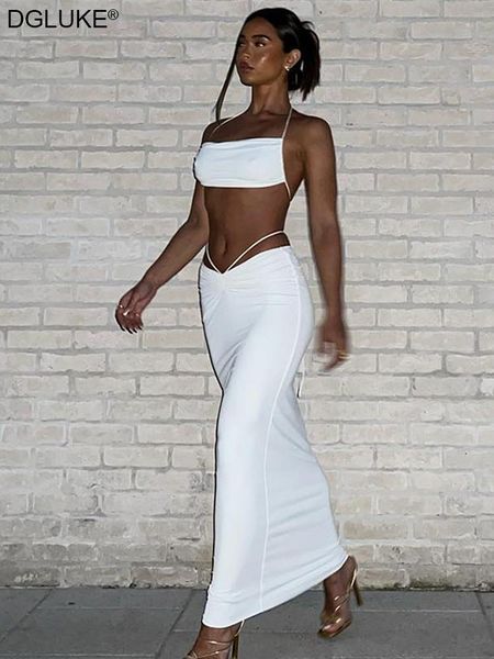 dress summer two piece sets womens outfits backless party night club outfits crop and long skirt sets festival clothing, White
dress summer two piece sets womens outfits backless party night club outfits crop and long skirt sets festival clothing, White