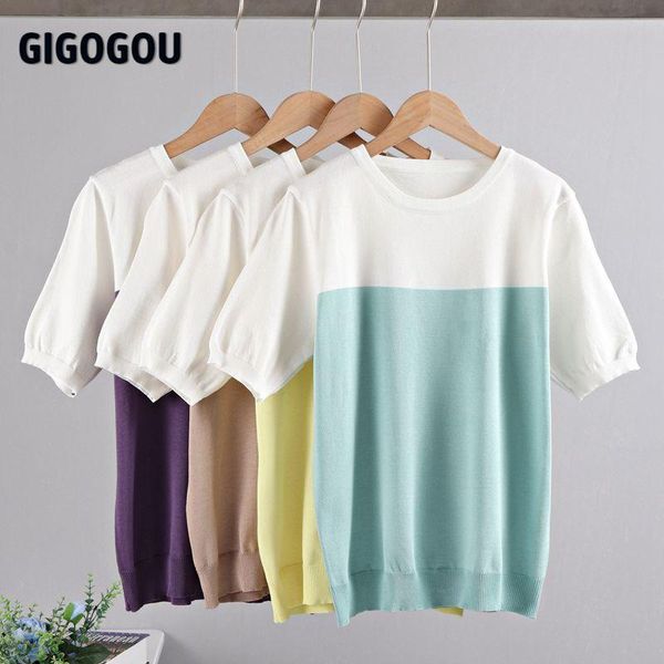 t-shirt gigogou fashion tshirt women candy color t shirt patchwork oneck tshirts short sleeve women clothes knitted summer shirt, White
t-shirt gigogou fashion tshirt women candy color t shirt patchwork oneck tshirts short sleeve women clothes knitted summer shirt, White