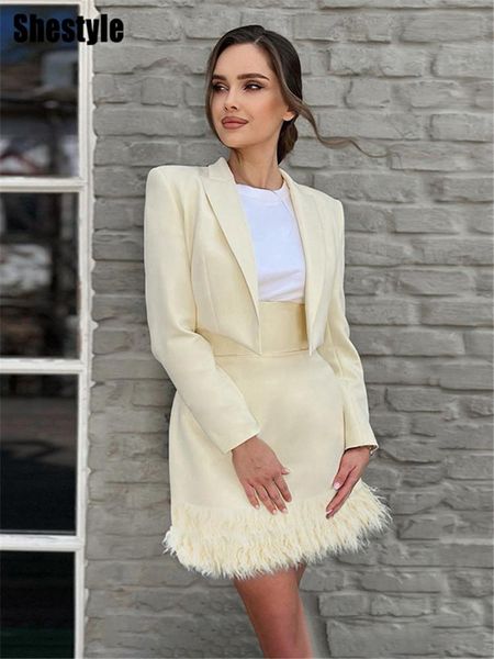 pants shestyle fluffy fur suits commute 2pieces office lady cardigans crop straight skirts blazer casual elegant sets hot, White
pants shestyle fluffy fur suits commute 2pieces office lady cardigans crop straight skirts blazer casual elegant sets hot, White