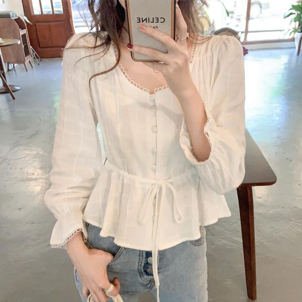shirts 2022 sweet long sleeve v neck women shirts spring white plaid women blouse and slim cotton female clothing blusas 20365
shirts 2022 sweet long sleeve v neck women shirts spring white plaid women blouse and slim cotton female clothing blusas 20365