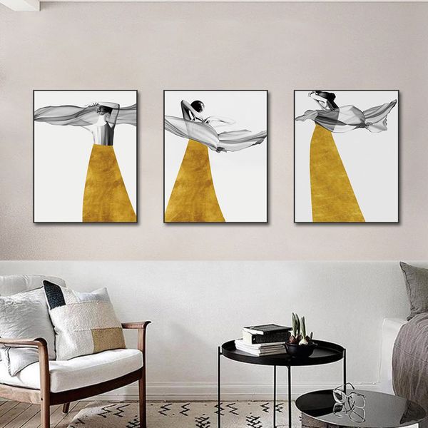abstract girl with golden skirt canvas painting modern poster and prints wall art picture for living room home decoration
abstract girl with golden skirt canvas painting modern poster and prints wall art picture for living room home decoration