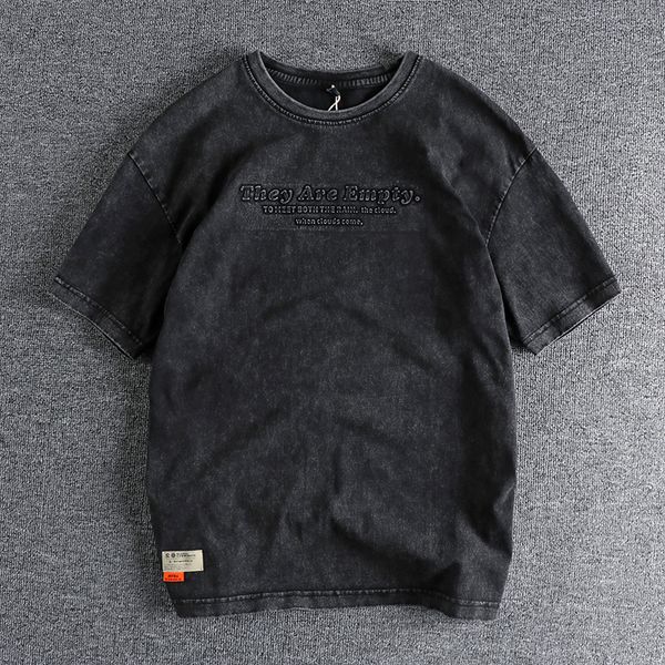 men's tshirts heavyduty washed retro old embossed letter shortsleeved tshirt fashion american trend loose summer youth halfsleeved 2304, White;black
men's tshirts heavyduty washed retro old embossed letter shortsleeved tshirt fashion american trend loose summer youth halfsleeved 2304, White;black