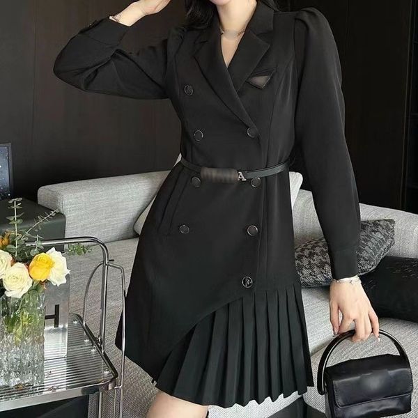 spring new high grade pleated splice suit dress goddess style triangle fashion french women's dress, Black
spring new high grade pleated splice suit dress goddess style triangle fashion french women's dress, Black