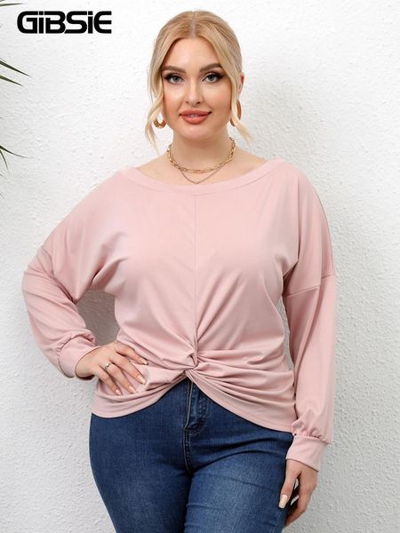 t-shirt gibsie plus size round neck twist front solid t shirt women spring fall drop shoulder long sleeve female casual tshirts, Black
t-shirt gibsie plus size round neck twist front solid t shirt women spring fall drop shoulder long sleeve female casual tshirts, Black