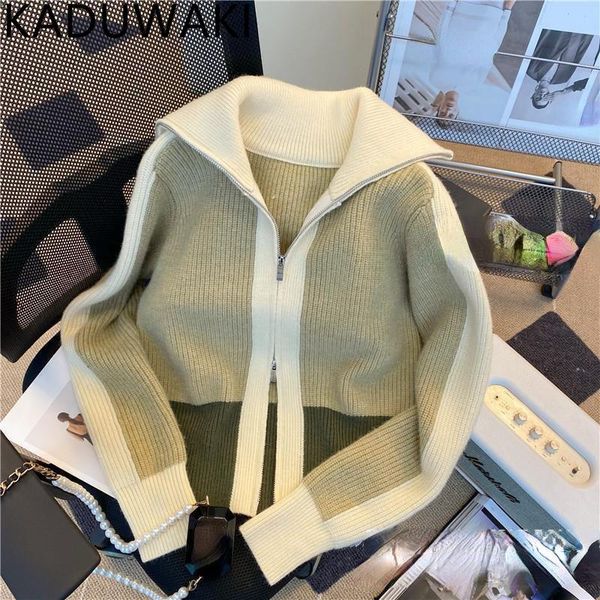 sweaters vintage turn down collar zipper sweater coat women autumn winter 2022 color contrast knitted cardigans korean chic pull femme, White;black
sweaters vintage turn down collar zipper sweater coat women autumn winter 2022 color contrast knitted cardigans korean chic pull femme, White;black