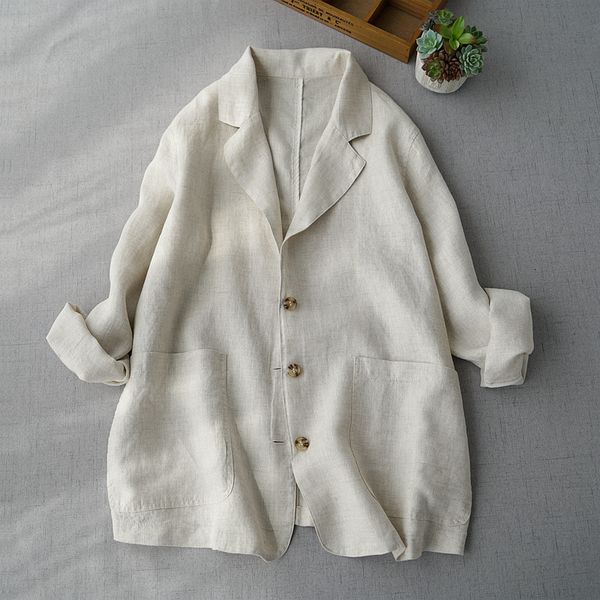 women's suits blazers spring autumn women allmatch loose plus size japanese style mori girls brief comfortable thin linen coats 230418, White;black
women's suits blazers spring autumn women allmatch loose plus size japanese style mori girls brief comfortable thin linen coats 230418, White;black