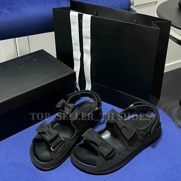 designer sandals cotton women bow sandal quilted sandal flat heel slippers summer slides with box, Black
designer sandals cotton women bow sandal quilted sandal flat heel slippers summer slides with box, Black