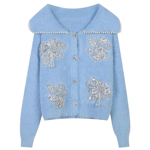 sweaters autumn and winter new women's clothing flowers and diamonds white mink velvet light luxury wind sweater women's knitted c, White;black
sweaters autumn and winter new women's clothing flowers and diamonds white mink velvet light luxury wind sweater women's knitted c, White;black