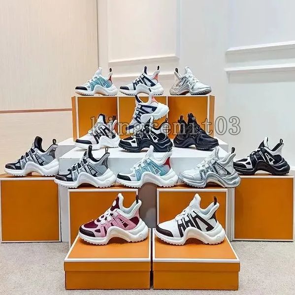 designer casual shoes archlight sneakers men women trainer leather platform patchwork trainers wavy outsole sneaker retro tennis sneaker lac, Black
designer casual shoes archlight sneakers men women trainer leather platform patchwork trainers wavy outsole sneaker retro tennis sneaker lac, Black