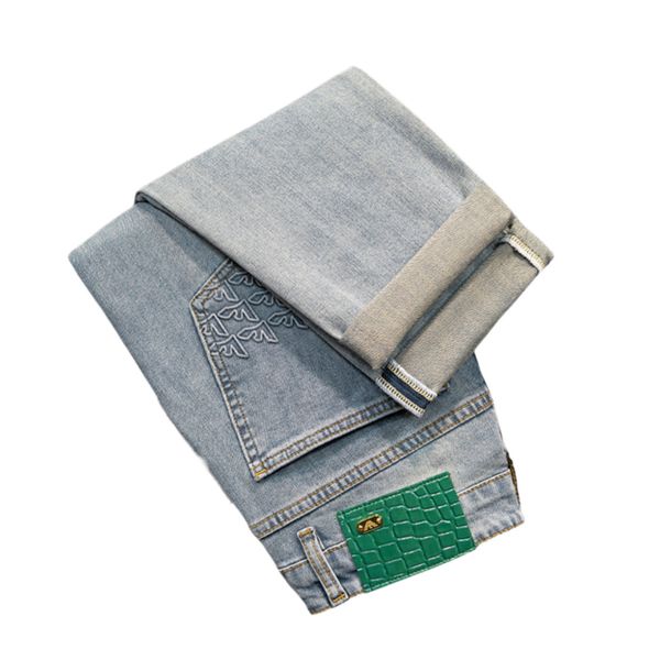 men's jeans spring summer thin slim fit european american high-end brand small straight double f pants q9548-3, Blue
men's jeans spring summer thin slim fit european american high-end brand small straight double f pants q9548-3, Blue